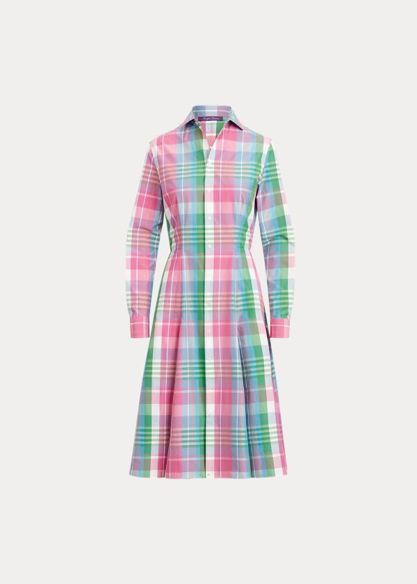 Women's Ralph Lauren Aldene Madras Shirt Dress | 017832QZV